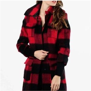 Alice + Olivia Red and Black Plaid Jacket size Small